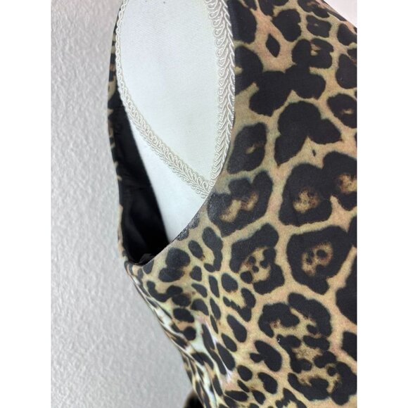 Alberto Makali womens medium animal print floral fitted knee length belted dress - Picture 5 of 9